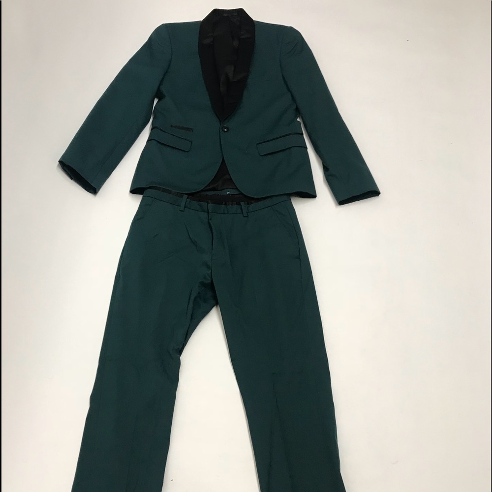 Preowned Like New ‘Topman’ green black suit